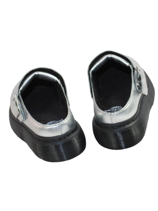 Dr. Martens Laketen Silver Leather Platform Chunky Convertible Sling Back Clog - Picture 9 of 10